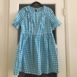Blue gingham dress