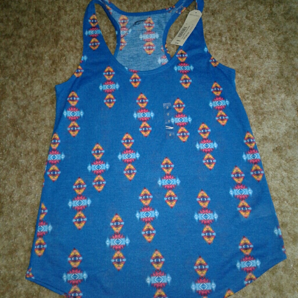 ~Blue aztec print tank top~