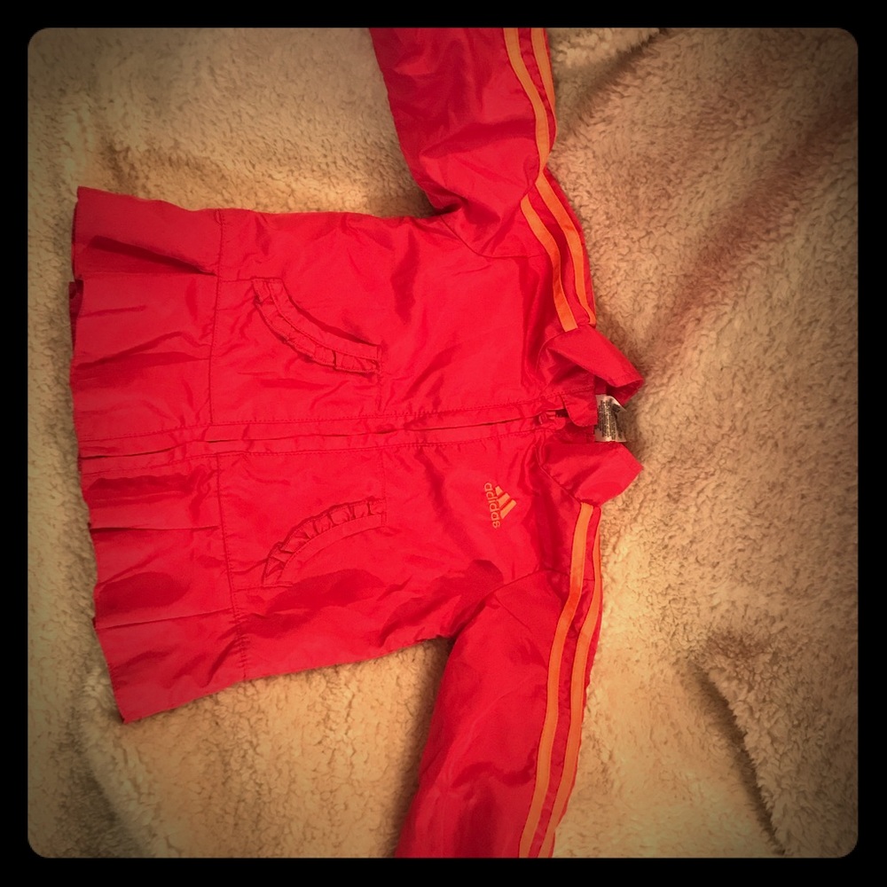 Girls zip up adidas jacket