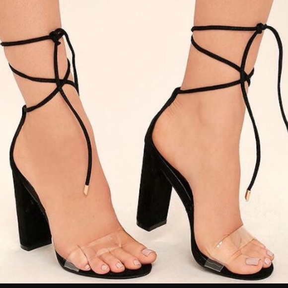 Shoes - Box lace up heels