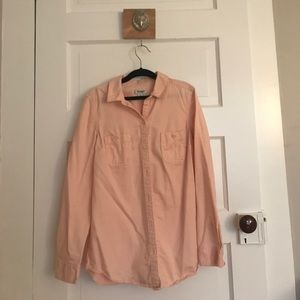 Peachy pink button down