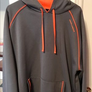 Men’s 2XL Under Armour hoodie. Grey and Orange