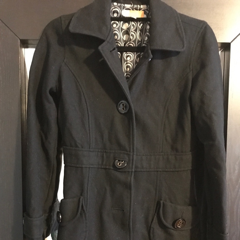 Tulle Black Pea Coat