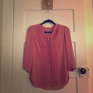 Rosey pink sheer button down