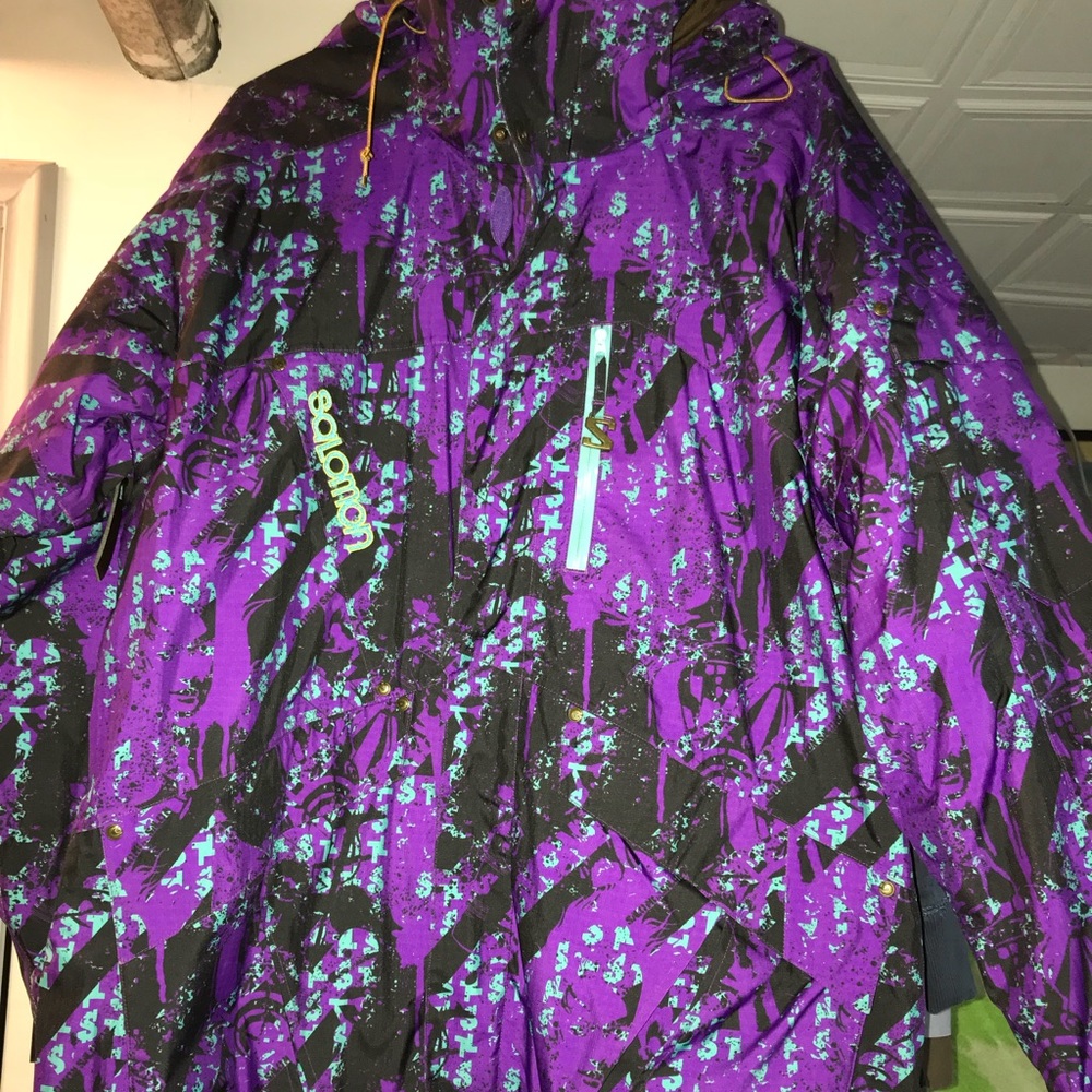 Purple blue and black men’s Saloman Ski jacket