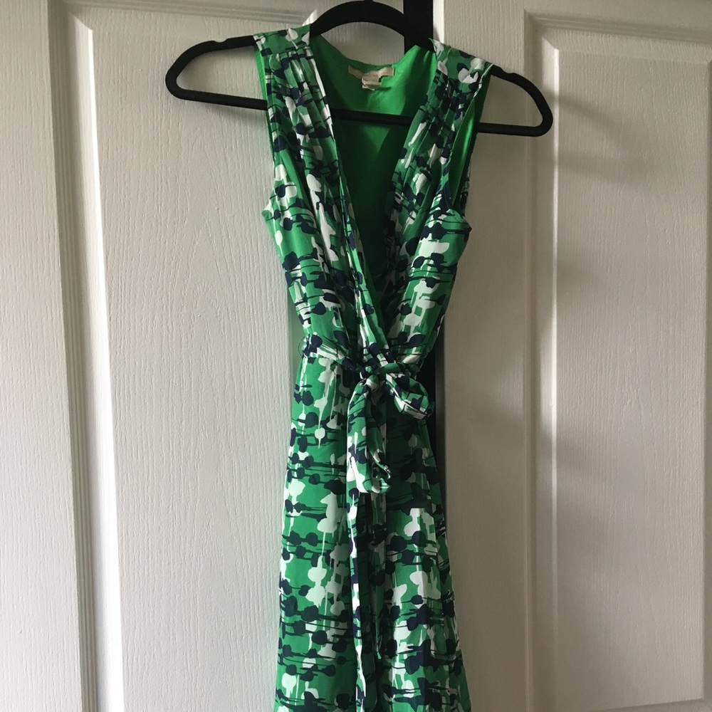 Banana Republic 2P green wrap dress