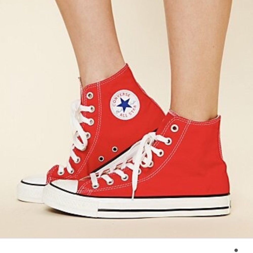Red hi top converse