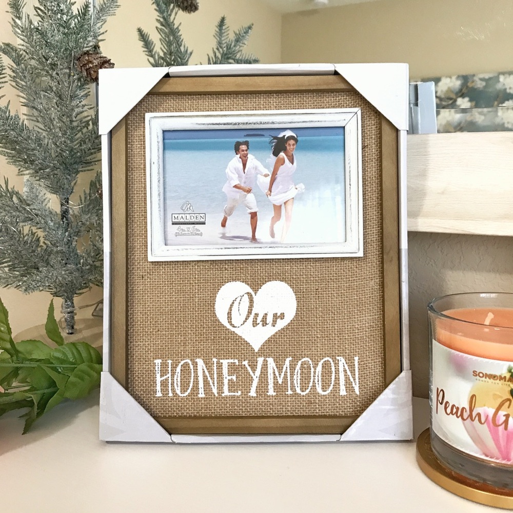 ❤️Malden 4x6 Our Honey Moon Picture Frame In Tan