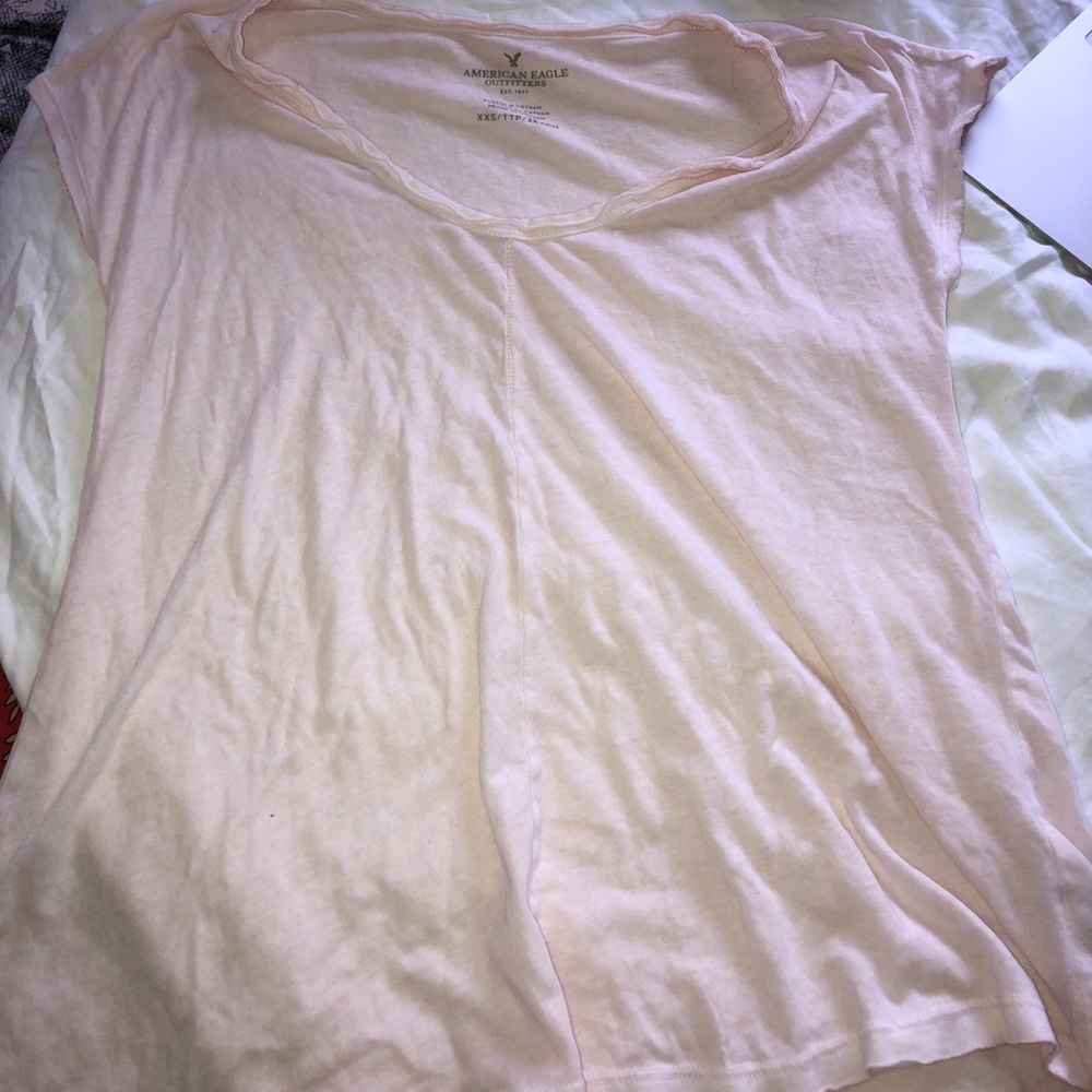Sheer Pink Low neck tee shirt