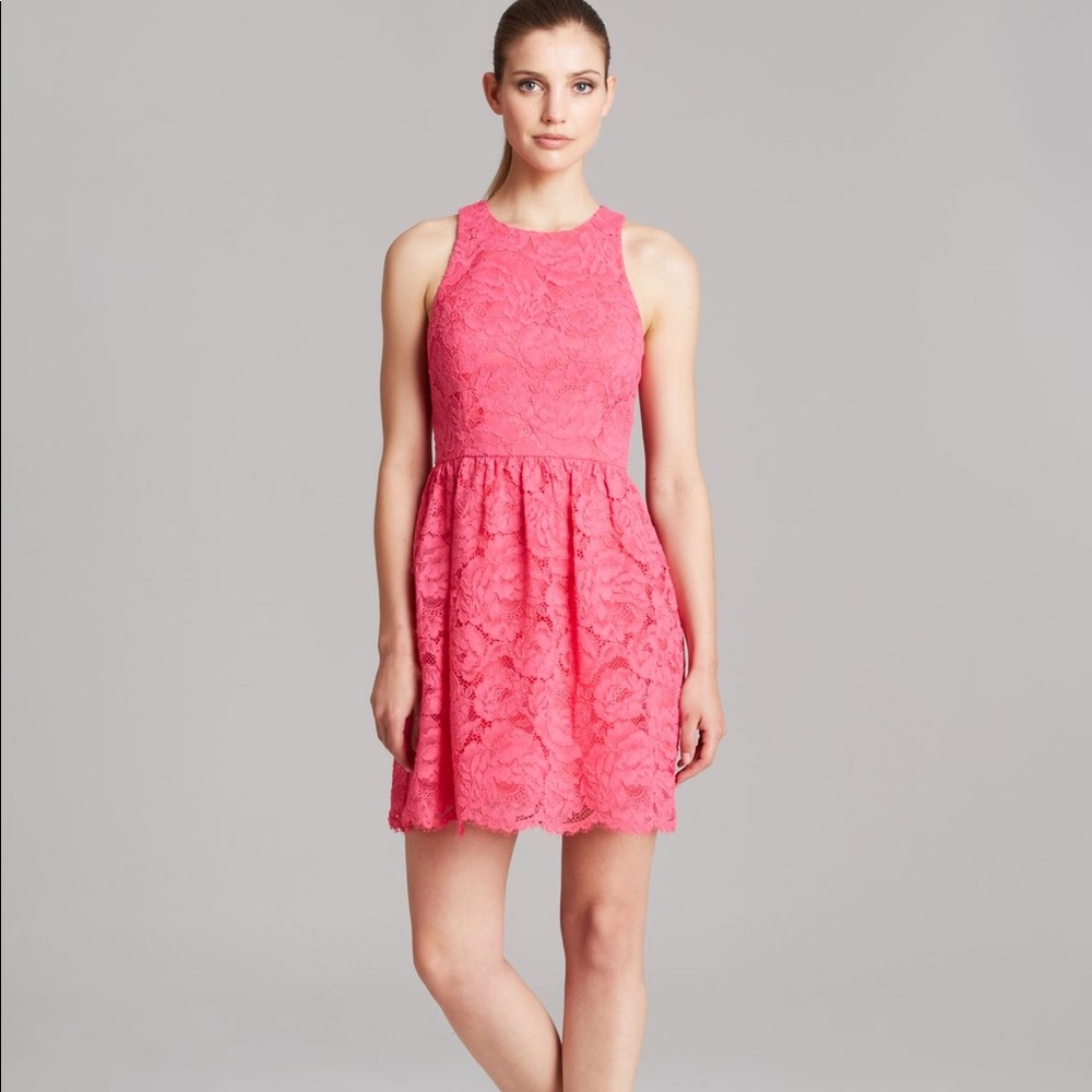 Trina Turk pink lace dress