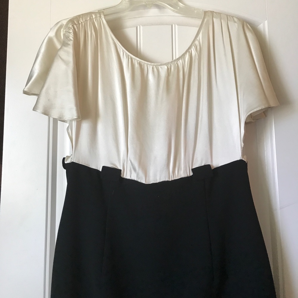 Pearly white and black dress