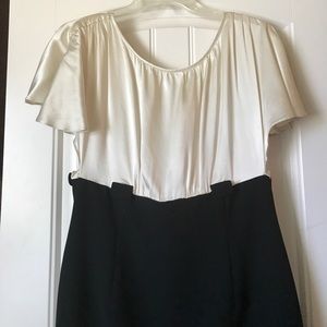 Pearly white and black dress