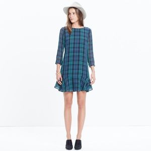 MADEWELL silk ruffle hem dress