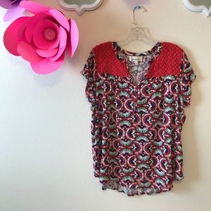 Anthropologie porridge red loose top