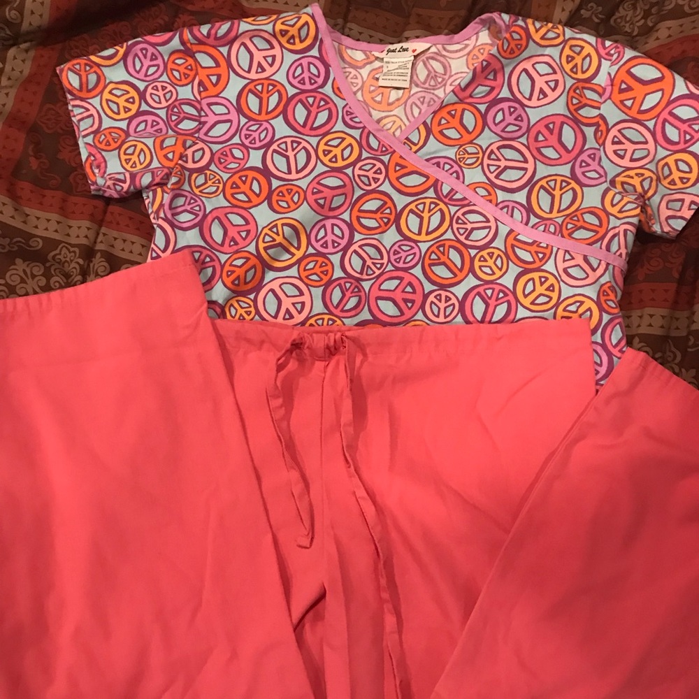 Peace sign scrubs
