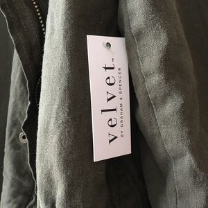 Velvet linen utility anorak jacket brand new S