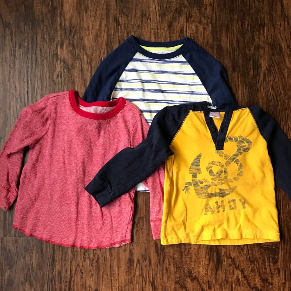 SOLD! Long sleeve shirts, toddler boy 3T