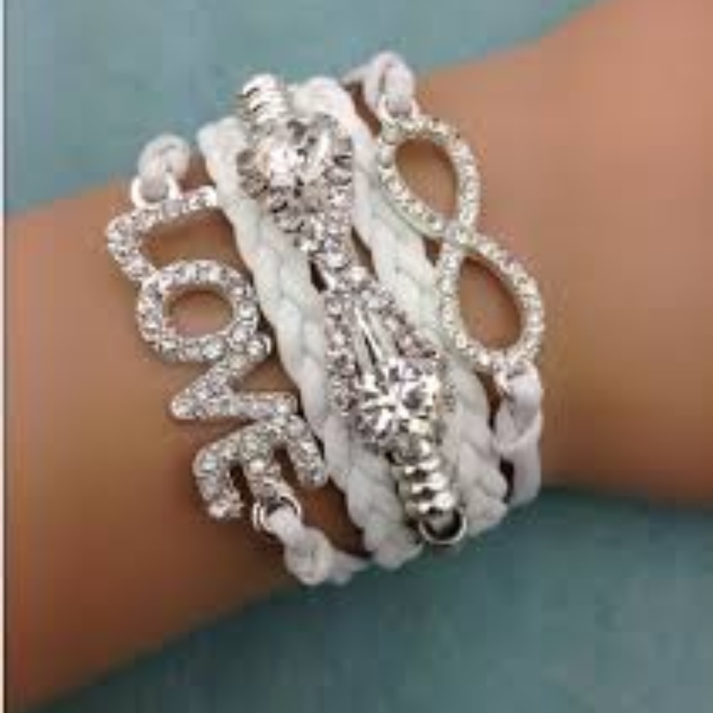 white infinity love bracelet