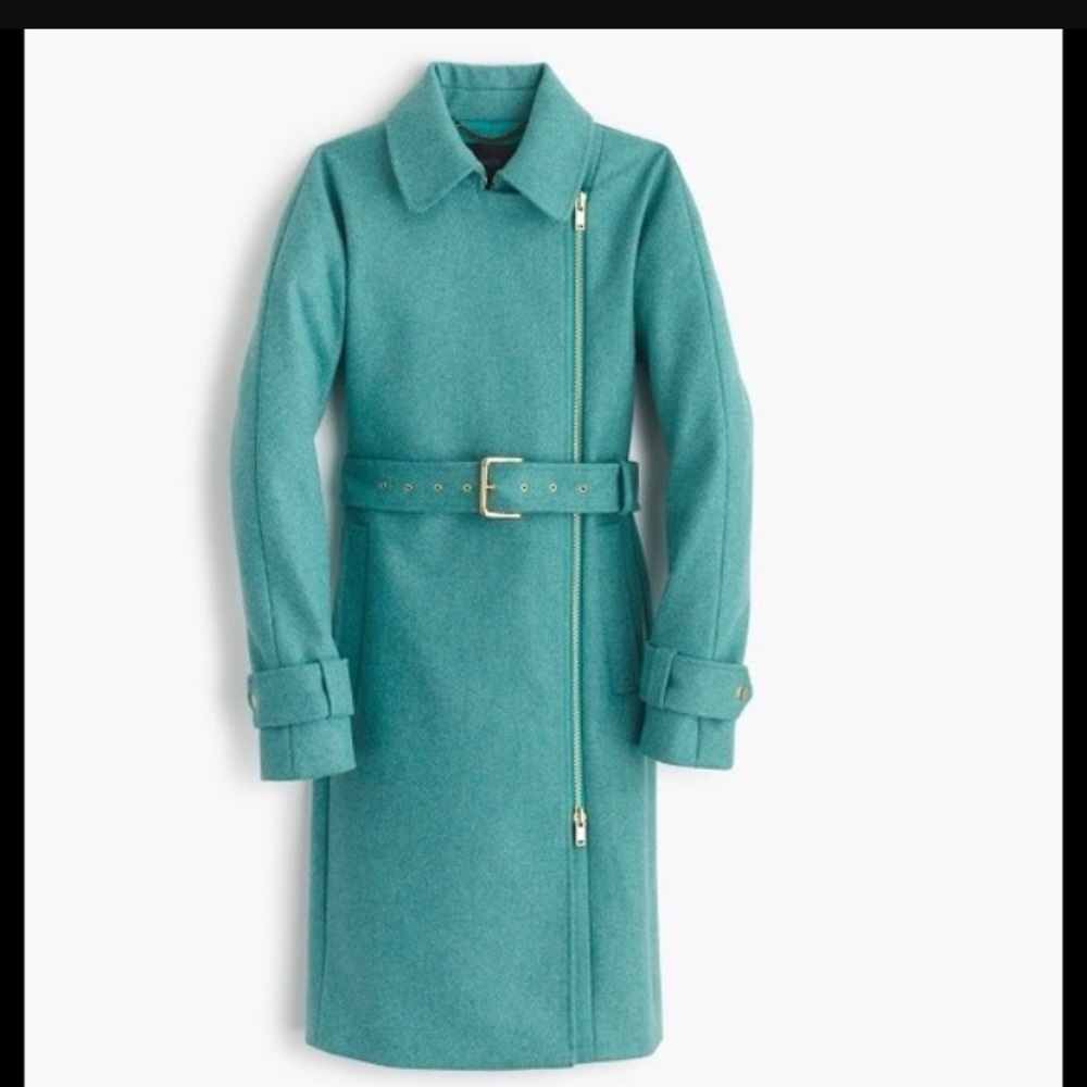 NWT J Crew Melton Wool Peacoat Coat 0P Petite NWT