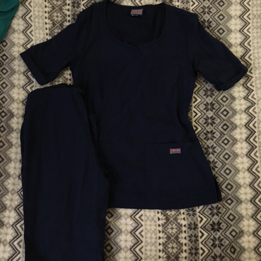 Cherokee Navy blue scrubs- set