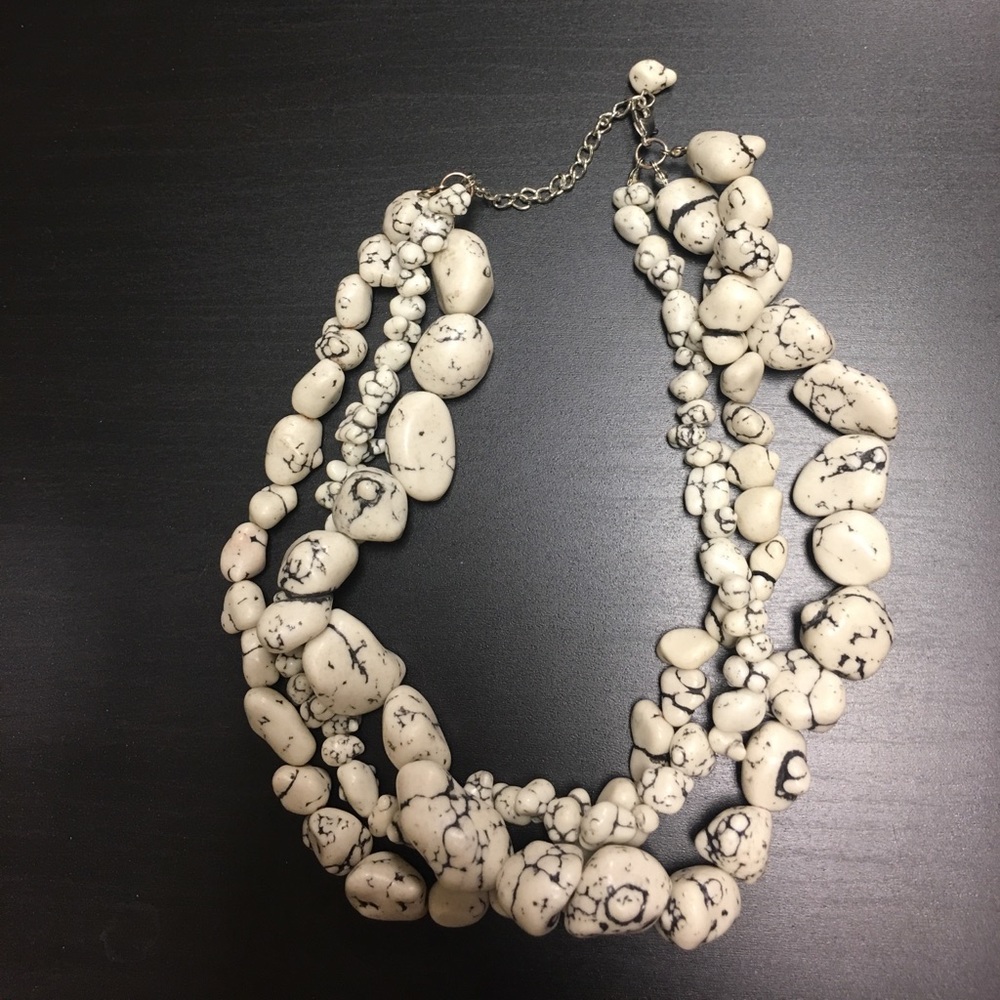 Black and white studded necklace