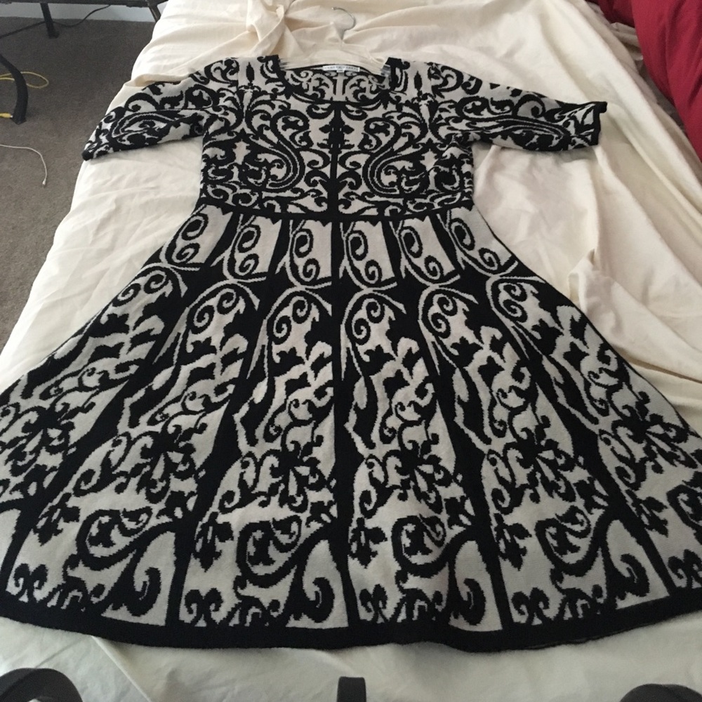 Knit dress with a-line skirt