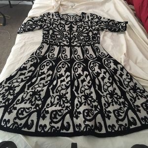 Knit dress with a-line skirt