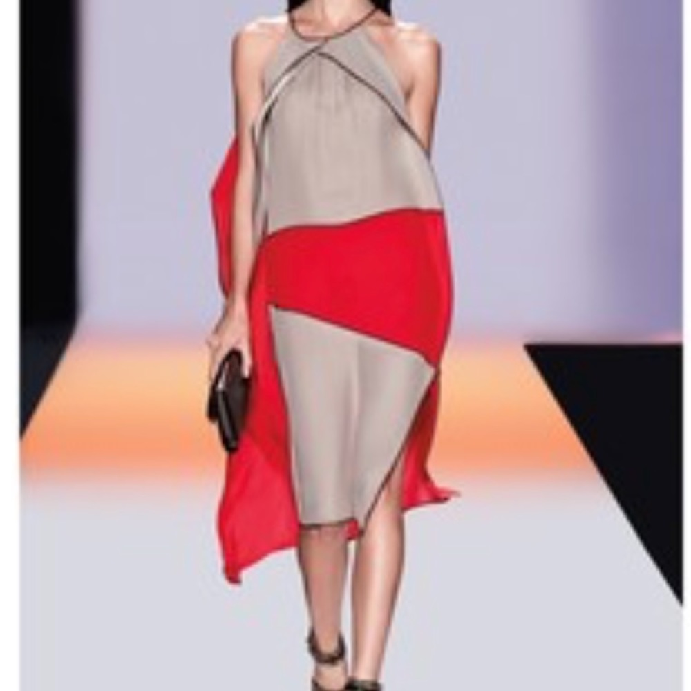 BCBG Runway Colorblock Ruby Midi Dress