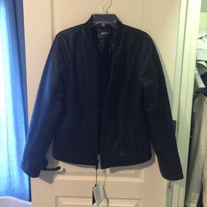 Brand new, genuine leather jacket made by DKNY