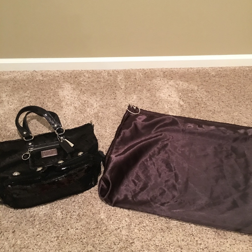 Coach poppy black sequin purse