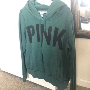 Pink hoodie with front through pocket