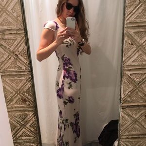NWOT white maxi dress with oversized floral print