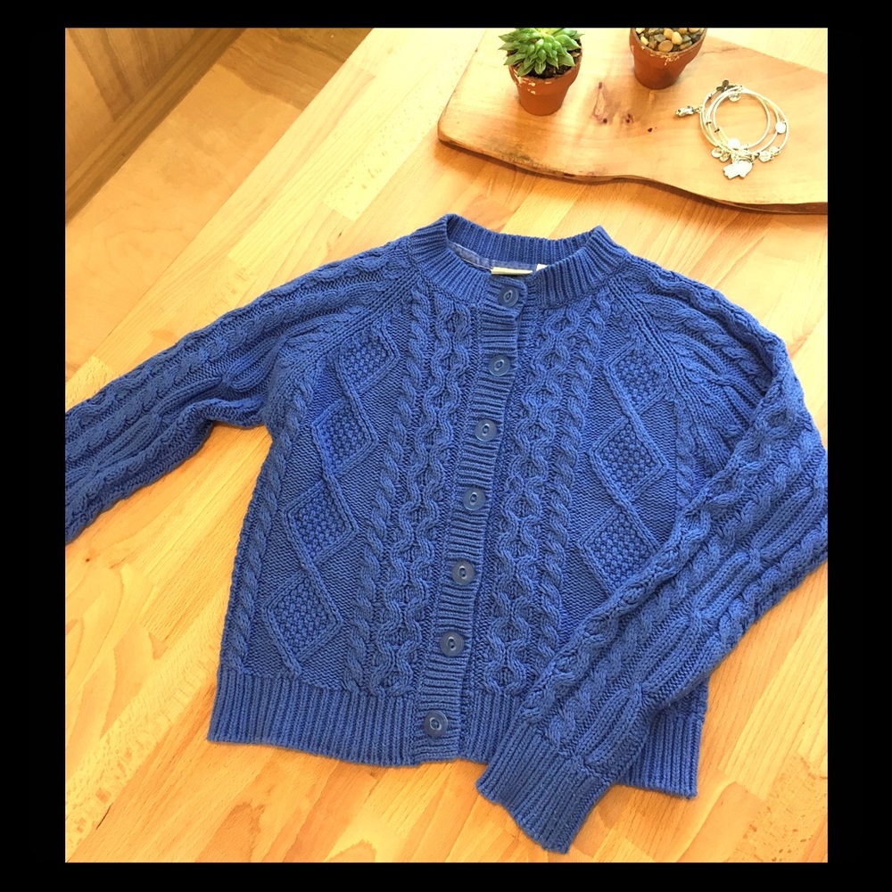 Girls blue button up sweater