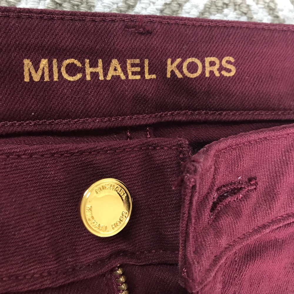Michael Kors maroon/burgundy skinny jeans