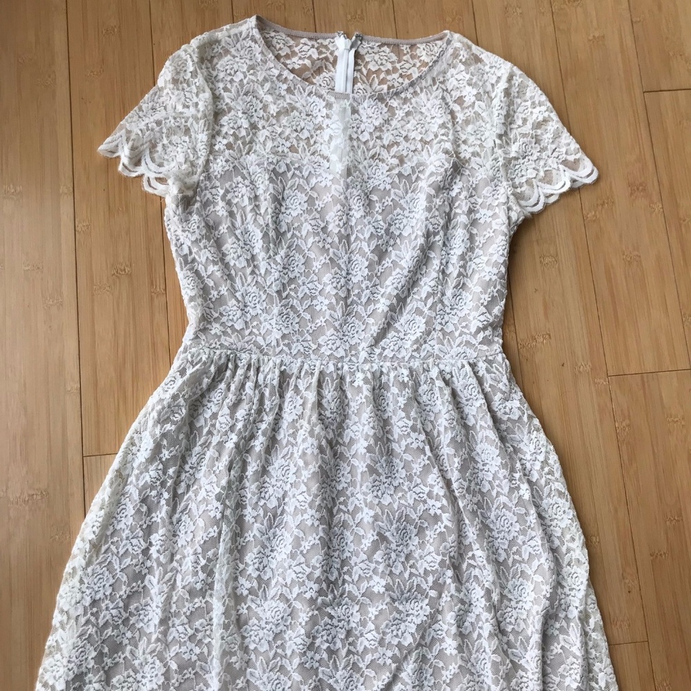 White/Cream lace dress from Express