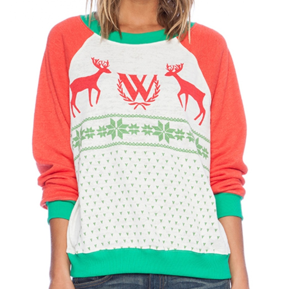 Wildfox Christmas Pastel Snow Babe Sweater