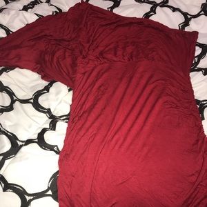 Sexy red one-shoulder dress