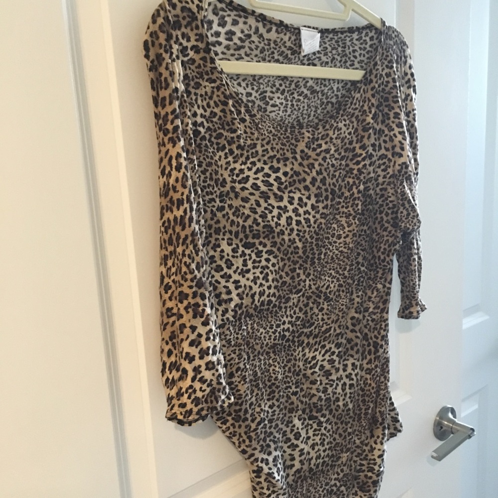 Off the shoulder animal print top