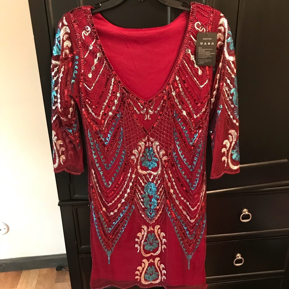 Sequin red party dress