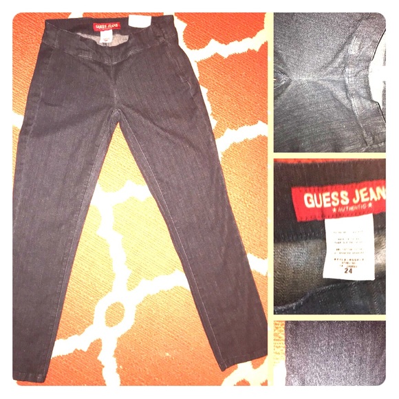 NWT GUESS® CROPPED CAPRI DARK BLUE WASH 24 - Picture 1 of 3