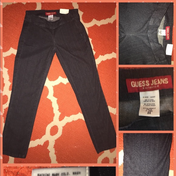 NWT GUESS® CROPPED CAPRI DARK BLUE WASH 24 - Picture 3 of 3