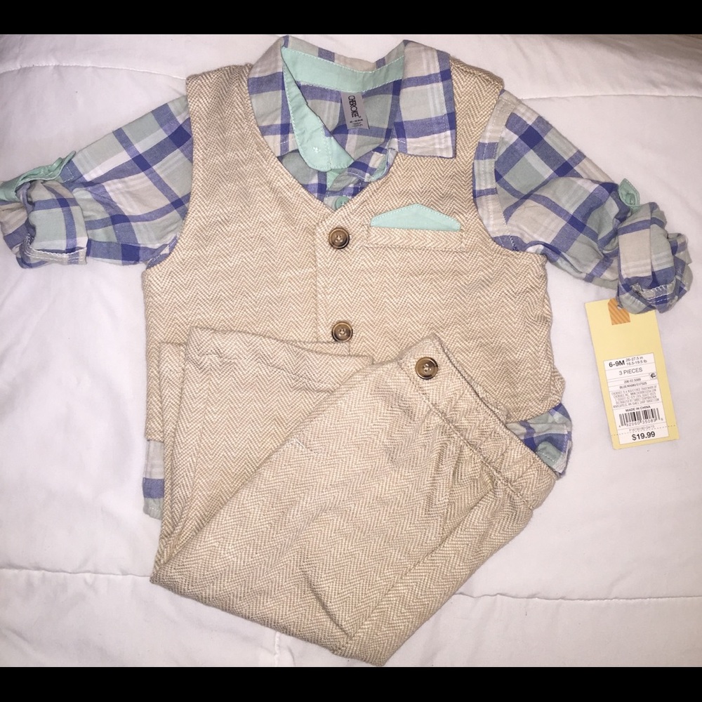 Cherokee boys 6-9m 3 piece outfit