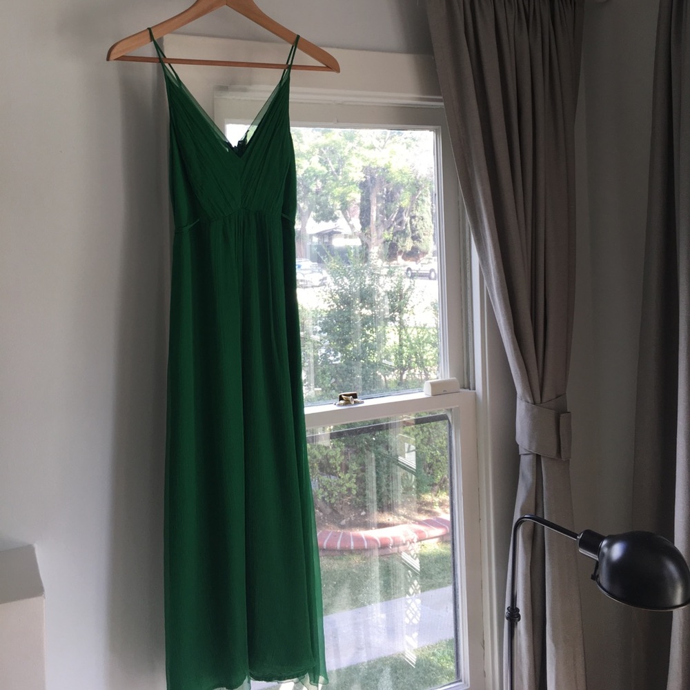 Green Dress from Anthropologie. Brand is Saja.