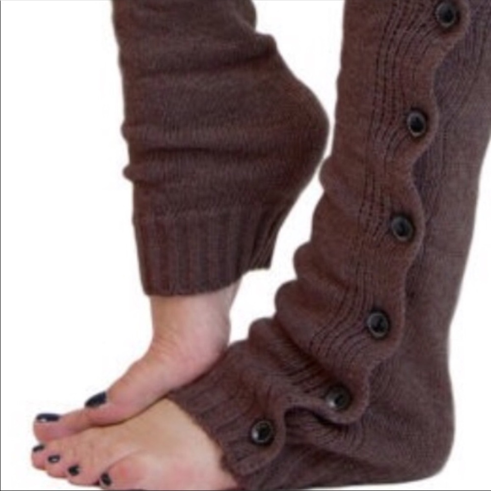 LEG WARMERS Chocolate Buttoned - Picture 5 of 5