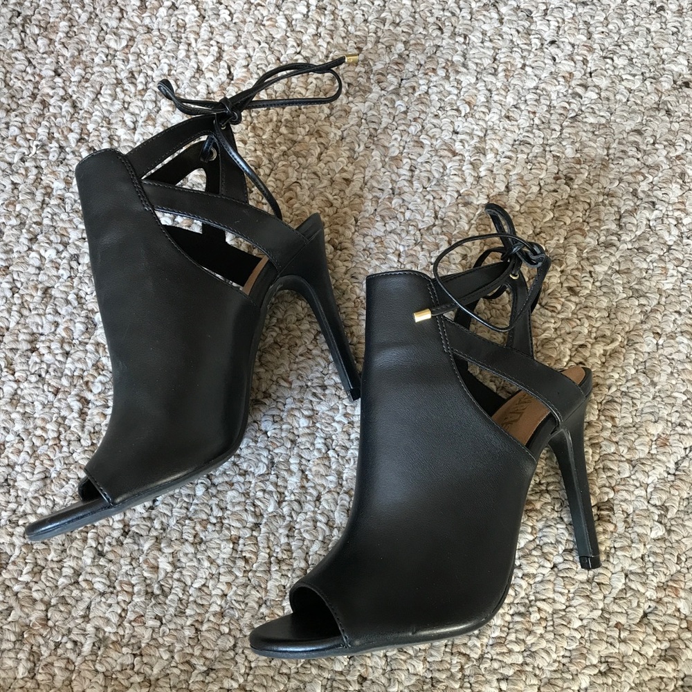 Black Faux Leather Booties (5)