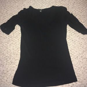 Black 3/4 Sleeve Lace Top