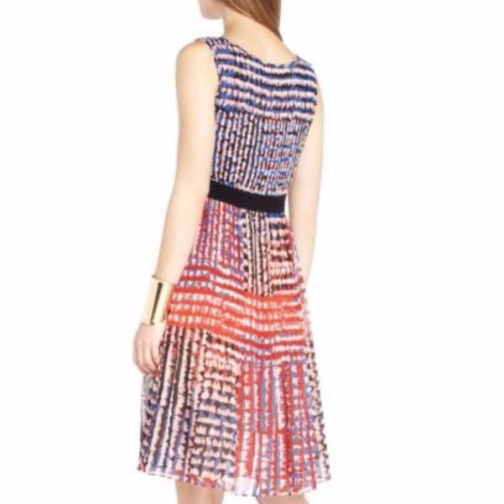 "Bryce" Larkspur Blue Combo Pleated Dress