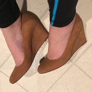J.Crew Martina Suede Wedges - Burnt Sienna - 8.5