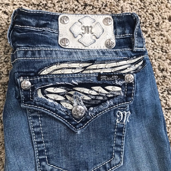 miss me jeans angel wings on pockets