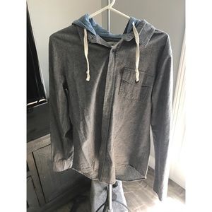 Men's hooded casual button down